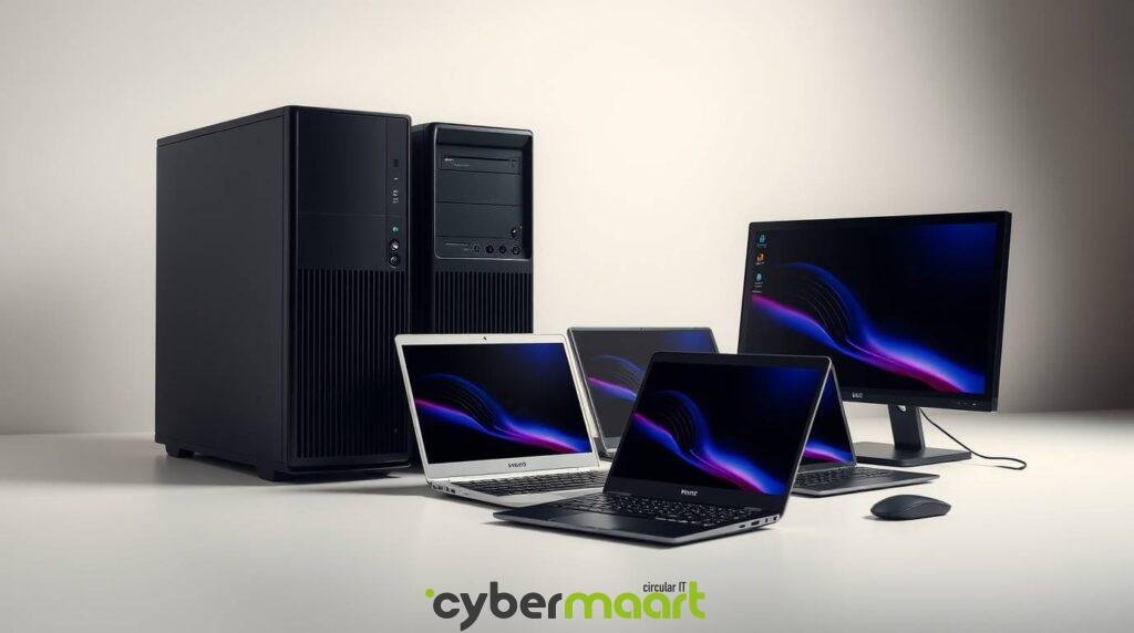 Computer e monitor in esposizione